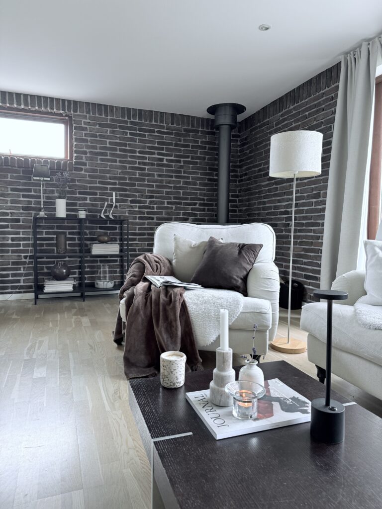 hygge in scandinavian livingroom